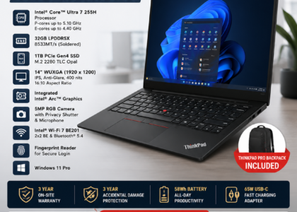 Lenovo ThinkPad T14s Gen 6 - Premium Business Laptop for Corporate Professionals in India - Intel Core Ultra 7, 32GB RAM, 1TB SSD
